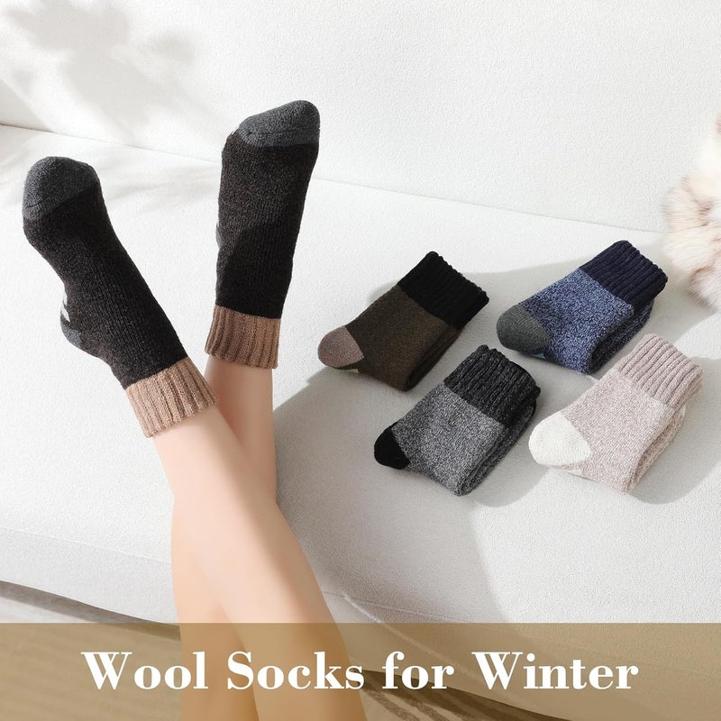 Pleneal Wool Socks for Women - Womens Winter Warm Wool Sock Men Cozy Knit Boots Socks for Women - Image 2